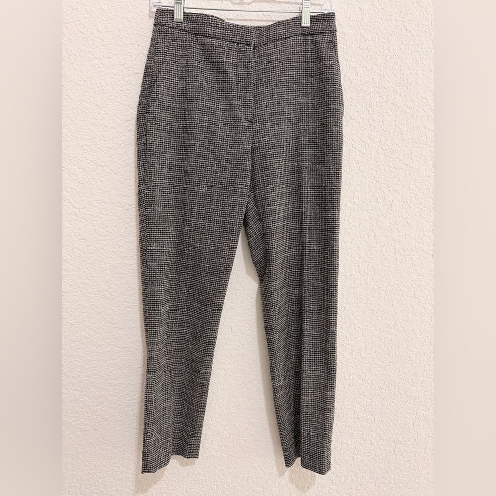 H&M Grey & Black Plaid Cigarette Pants | Slim Tailored Work Trousers